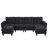 U-shaped Sectional Sofa (Black)-992454955