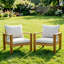 Chaises de salle à manger d'extérieur - Chaises de patio en bois massif confortables avec coussins hydrofuges, style transitionnel, assemblage facile