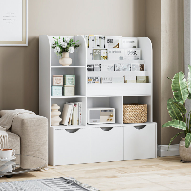 Bibliothèque à cubes Annyah H 47,2 po x l 42,5 po, blanc, Blanc