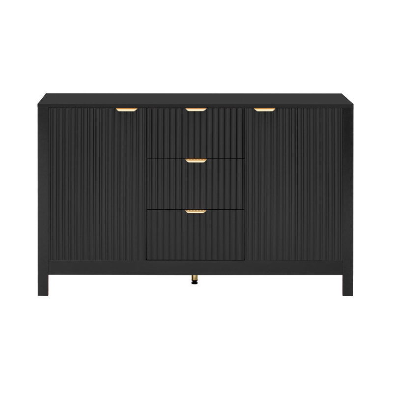 Buffet en bois Wave Design, Noir