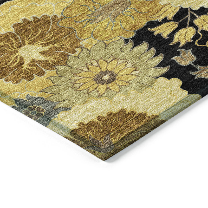 Machine Washable Indoor/Outdoor Emelia ACN2294 Floral Rug, Rectangle 10' x 14'
