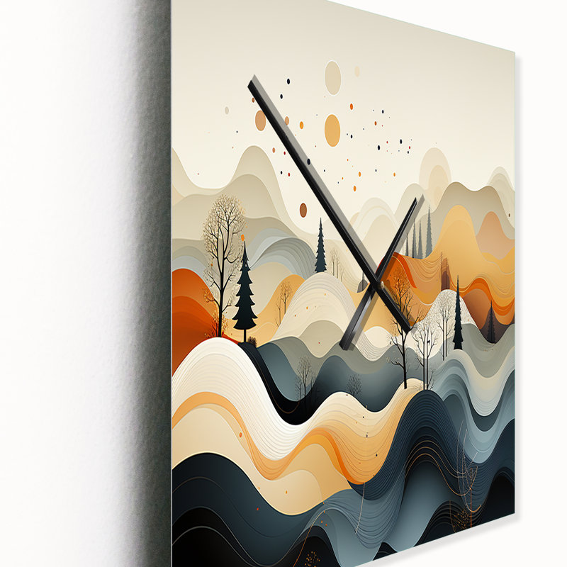 Horloge murale sarcelle orange, Petit
