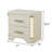 Jasmine 2 Drawer Beige Nightstand with LED Lighting