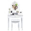 Ensemble de meuble-lavabo en bois massif avec tabouret et miroir Webrook-1962704057