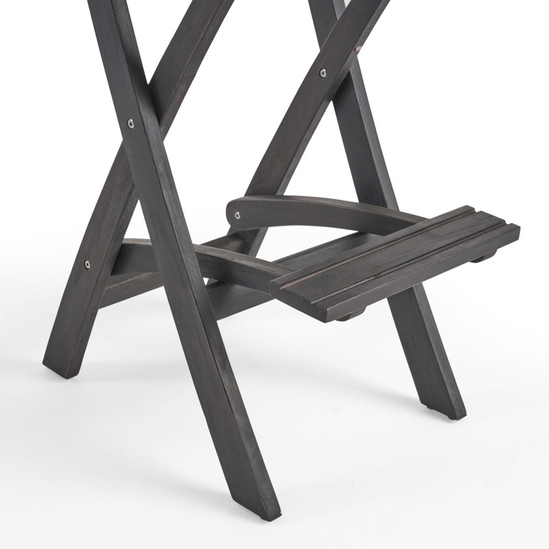Aiyden 2 - Person Wicker Patio Dining Set with Rectangular Table, Dark Gray, 41" H x 26" L x 26" W