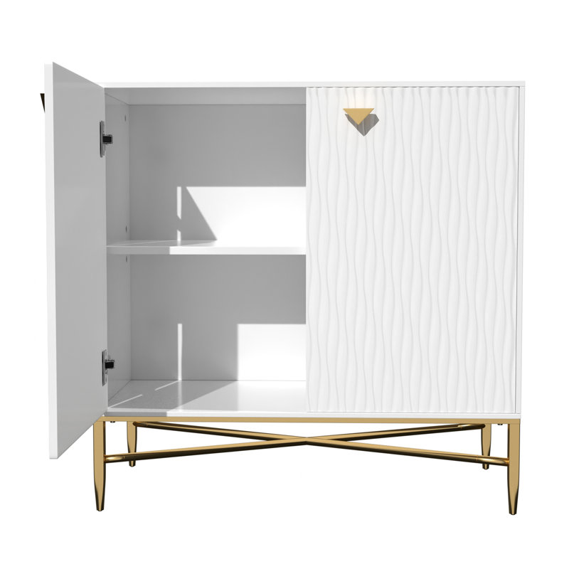 2-Door Storage Accent Cabinet, White