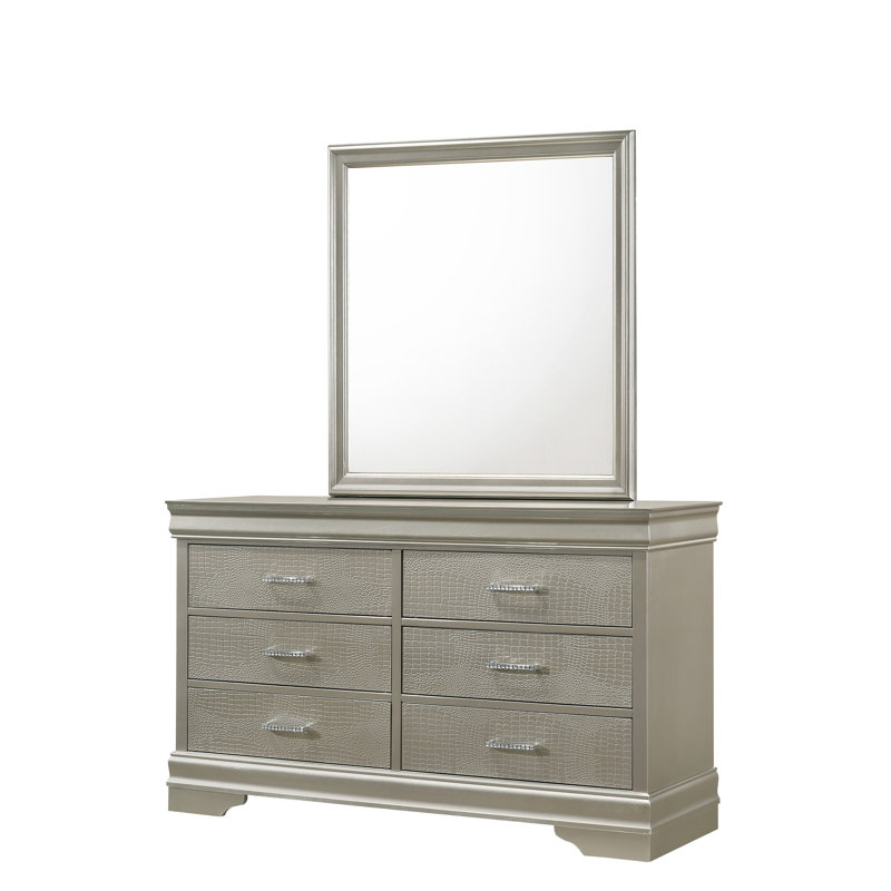 Amalia - Commode, Argenté / blanc