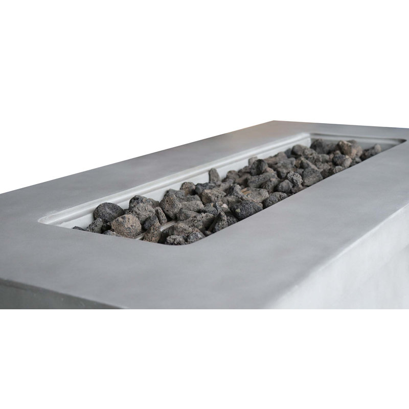 Table de foyer d'extérieur en béton au propane / gaz naturel, Gris