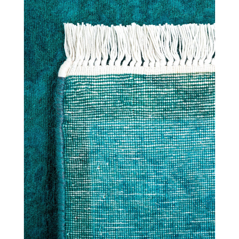 Tapis bleu / bleu sarcelle 2 pi 7 po x 18 pi 3 po Zahri