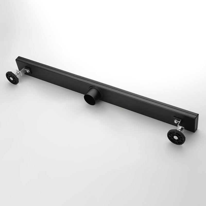 Linear Shower Drain With Leveling Feet, Matte Black