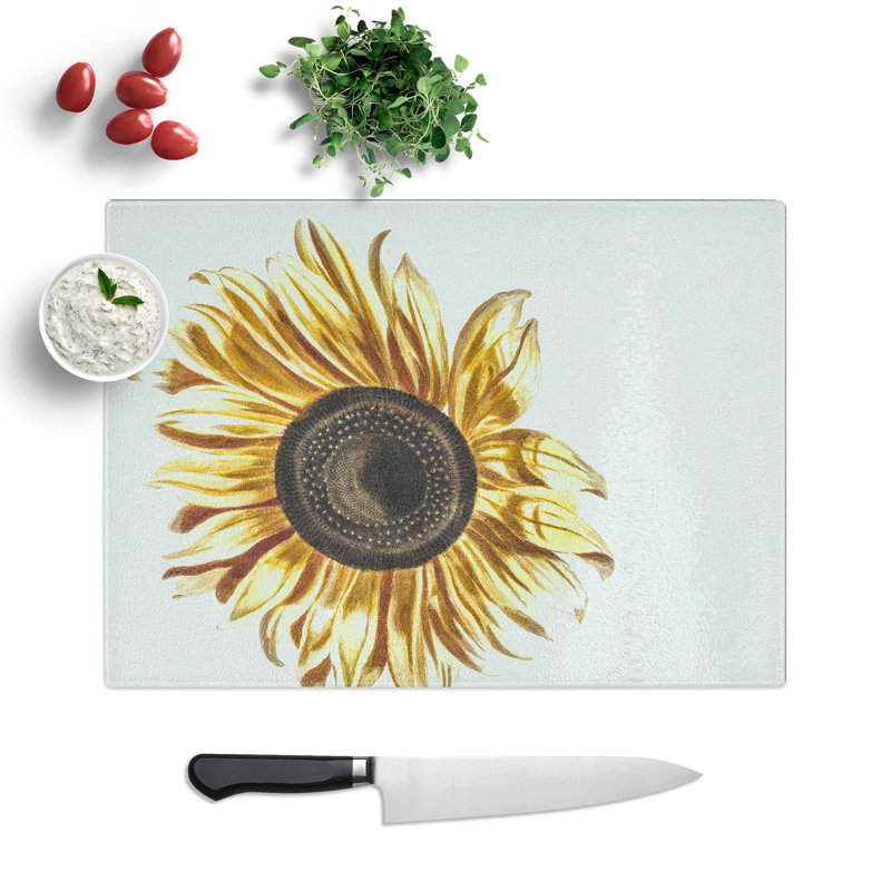 Tempered Glass a Sunflower Chopping Board, 39 cm W x 28.5 cm L