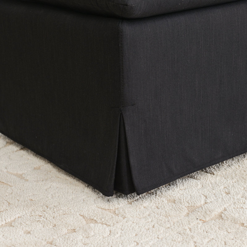 Crampton Performance Fabric Down Fill Slipcover Side Dining Chair, Black