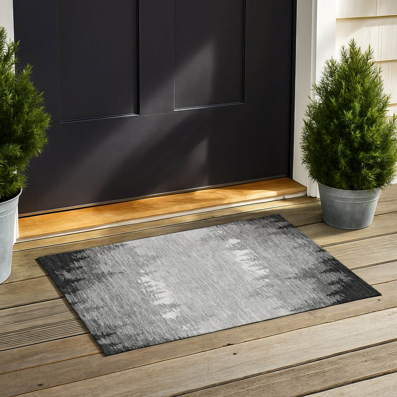 Machine Washable Indoor/Outdoor Chantille ACN2861 Lodge Rug, Gray, 2'6" x 3'10"