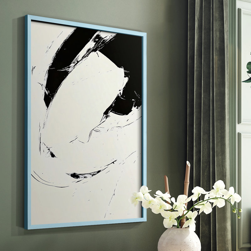 Floral X, reproduction encadrée prête à être accrochée, fabriquée aux États-Unis, H 10 po x l 8 po, Bleu