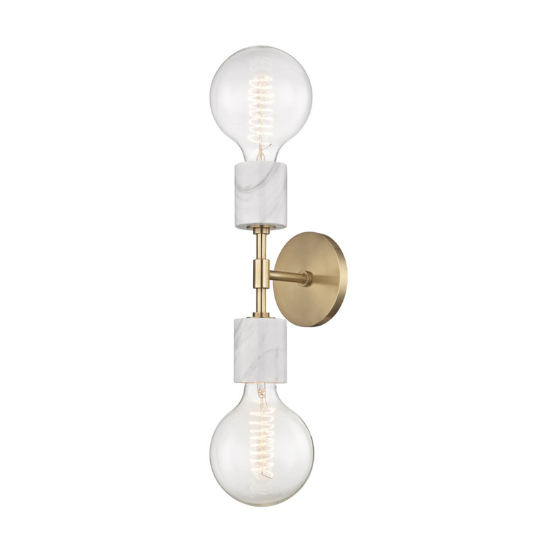 Applique murale 2 lumières Asime, Nickel poli