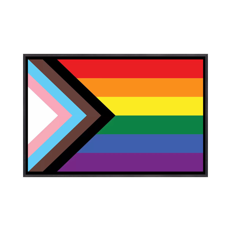 « Progress Pride flag » par 5by5collectif-impression, Pas de tapis, H 18 po x l 26 po x P 1,5 po