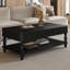 Table basse carrée cannelée à plateau relevable de 31,5 po avec rangement dissimulé et tablette inférieure-665459862-687227191