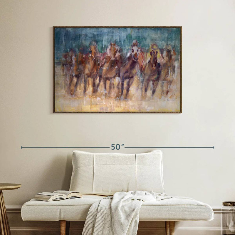 Final Sprint, Floating Frame Walnut, 40" X 27"