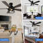 Ventilateur de plafond encastré industriel 52 po à 52 pales avec ensemble d'éclairage et ventilateur à télécommande 6 vitesses pour salon