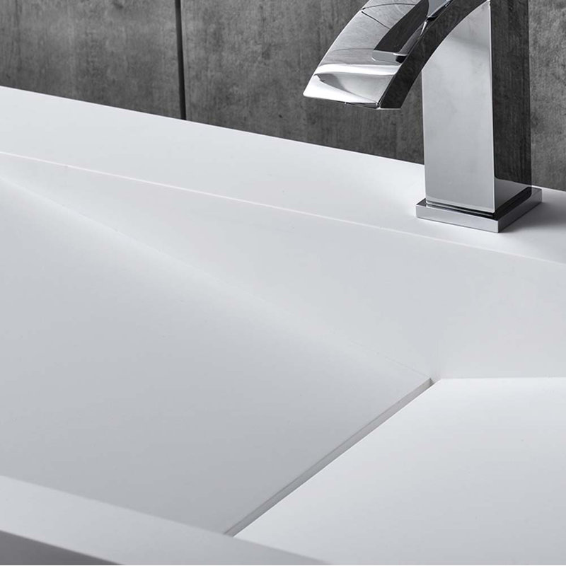 Lavabo de salle de bain mural, Blanc mat
