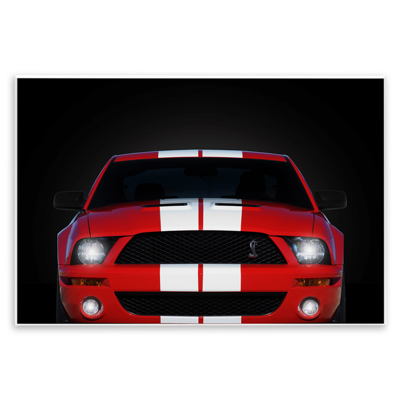 Plaque murale emblématique de voiture de sport rouge, design par Mark Rogan, H 10 po x l 15 po