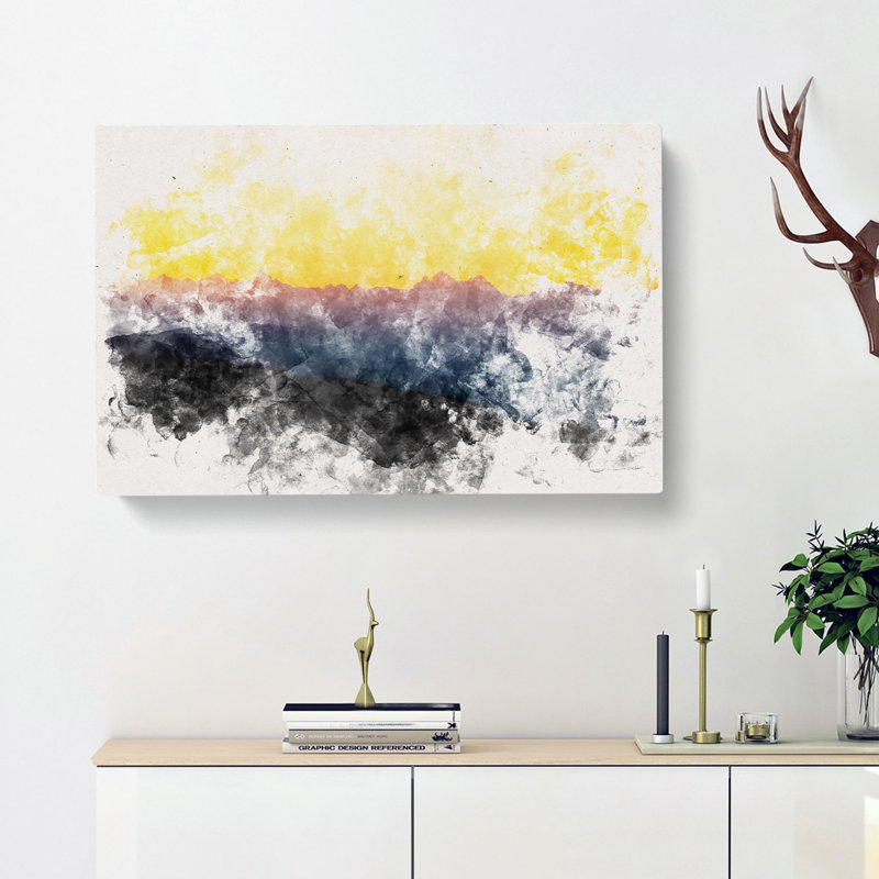 Mount Seymour in Canada Watercolour - Wrapped Canvas, 60cm H x 91cm W x 3cm D