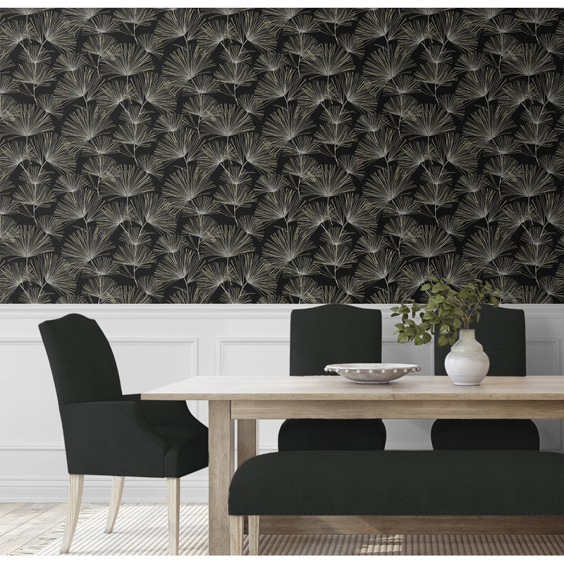 Adriannah Peel & Stick Floral Roll, Onyx