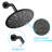 Single Handle Shower In Matte Black Texture. With Rain Showerhead, Handheld Shower, Tub Spout & Valve. 1.8 Gpm Flow. To Corrosion. 360 Adjustable. Wall Mount With Feature. Contains Resists Mounted