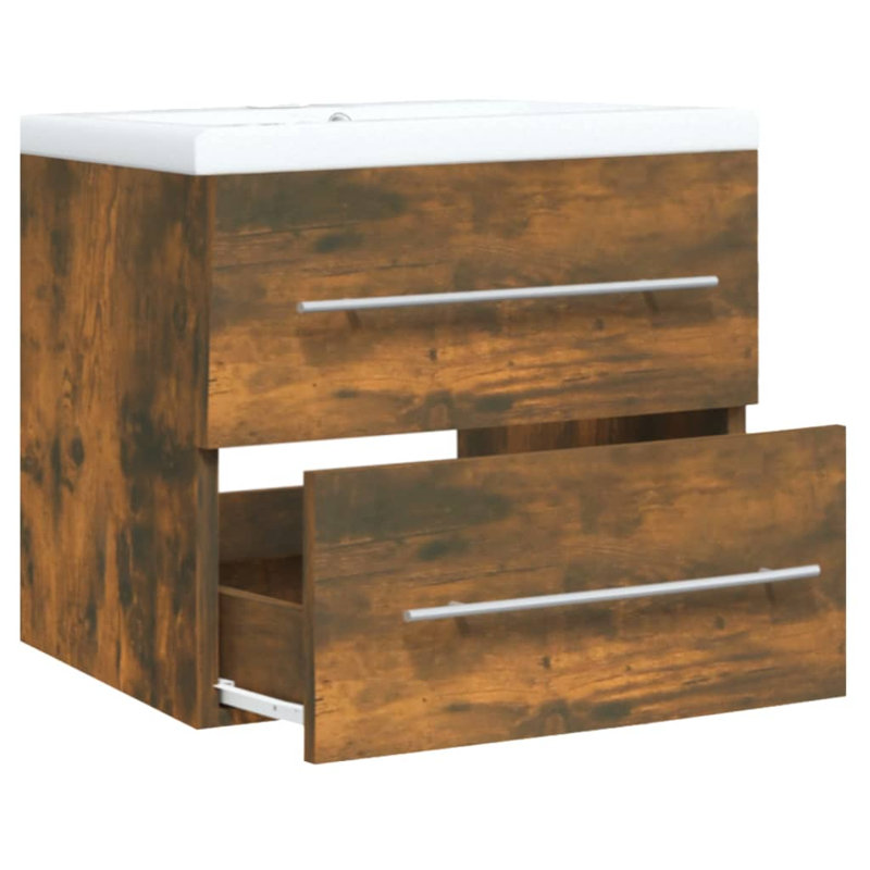 Leeyah 600mm Single Bathroom Vanity with Basin, Smoked Oak