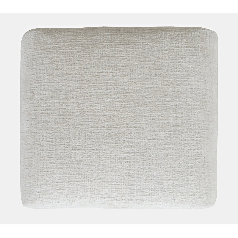 Kennedy 21" W Upholstered Rectangular Ottoman, Gwen Natural Beige Microsuede