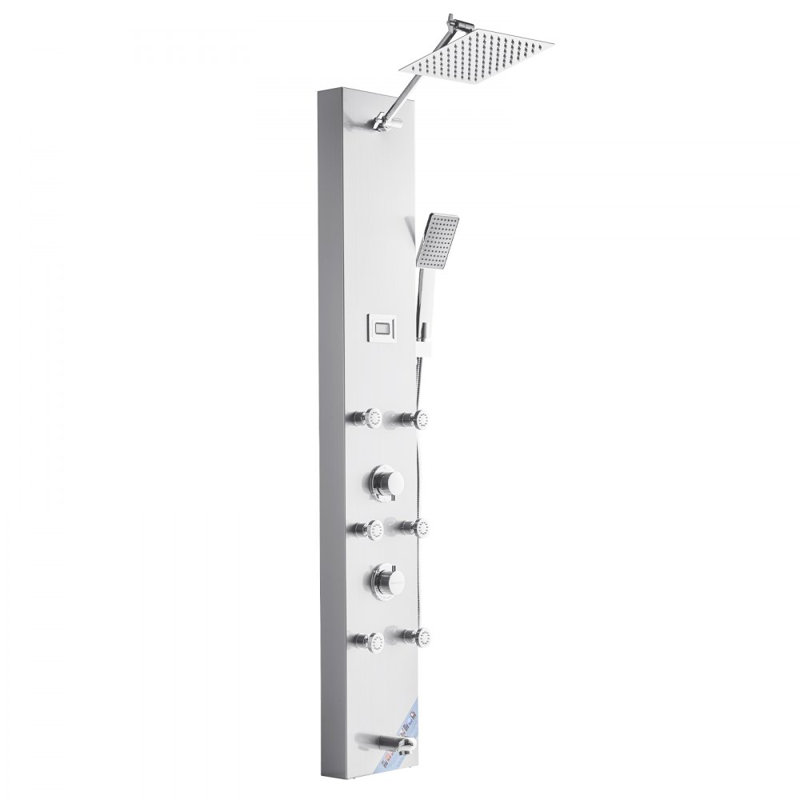 Système de tour de douche avec colonne de douche en acier inoxydable et jet de massage 4 modes