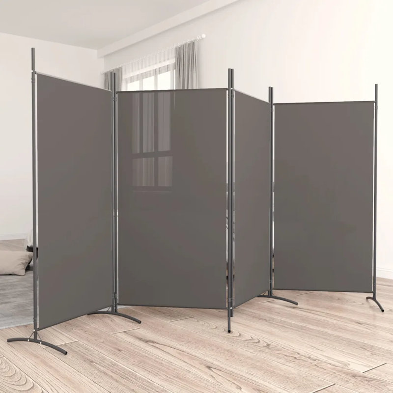 Abdisamad 3 Panel Room Divider, Anthracite, 4, 180cm H x 346cm W