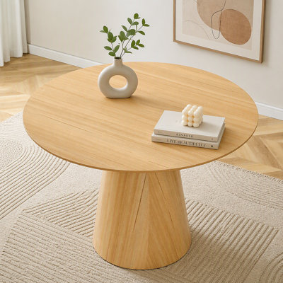 Table de salle à manger moderne et minimaliste en bois aggloméré à texture de bois. Le bureau d'ordinateur. La table de jeu. Convient pour la salle à manger, le salon, la terrasse et la cuisine.