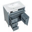 Meuble-lavabo simple autoportant noir 30 po avec lavabo et rangement en céramique-71201393