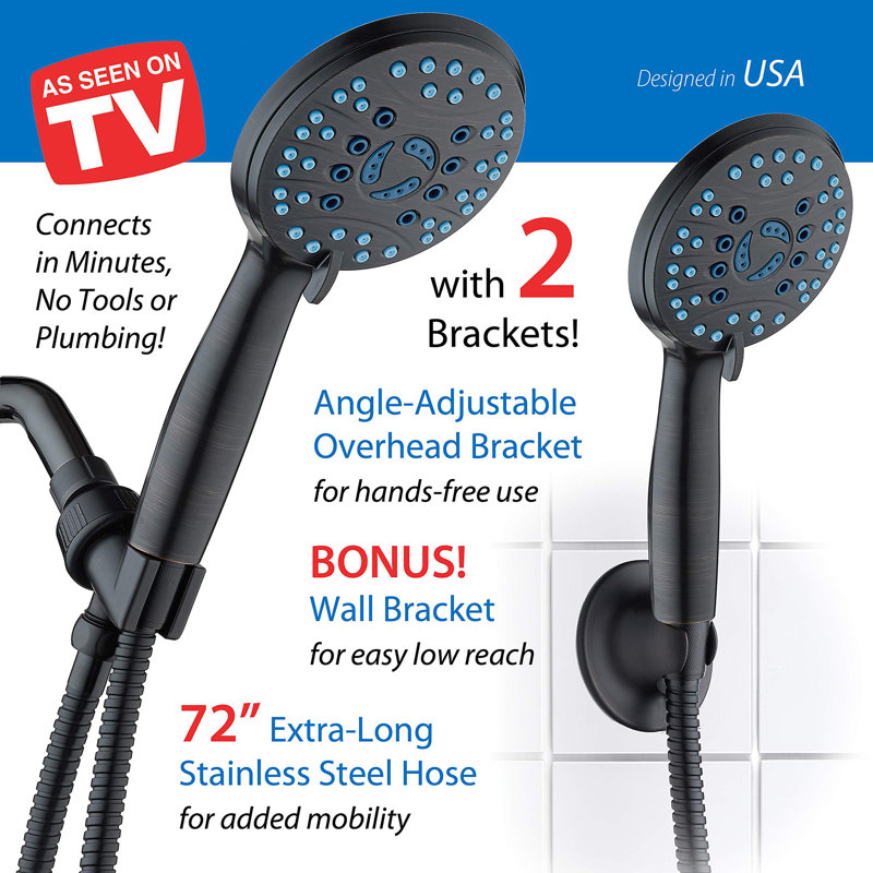 High Pressure 8-mode Handheld Shower Head, Oil Rubbed Bronze