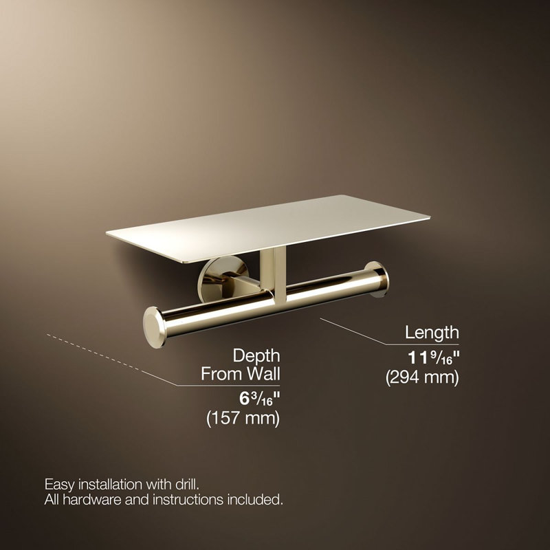 Components™ Covered Double Toilet Tissue Holder, Gold