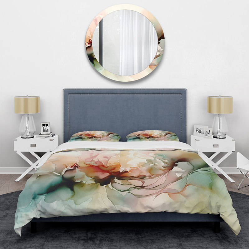 Delicate Floral Impressions I - Ensemble de housse de couette floral, Housse de couette très grand et 2 très grandes t