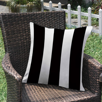Set of 2 Indoor/Outdoor Stripes Throw Pillows Lumbar support FULL set with inserts 18"x18"