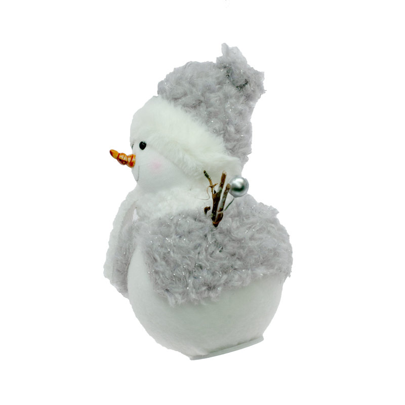 Bonhomme de neige debout et heureux, gris