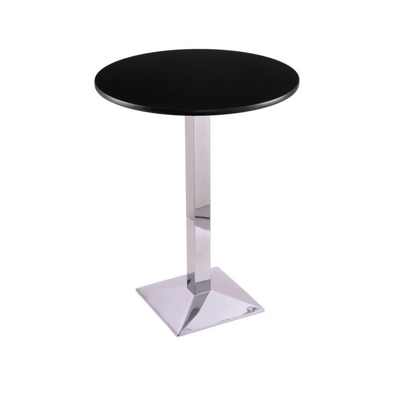 Table piédestal à hauteur de comptoir, Chrome, Diamètre de 30 po, 36"