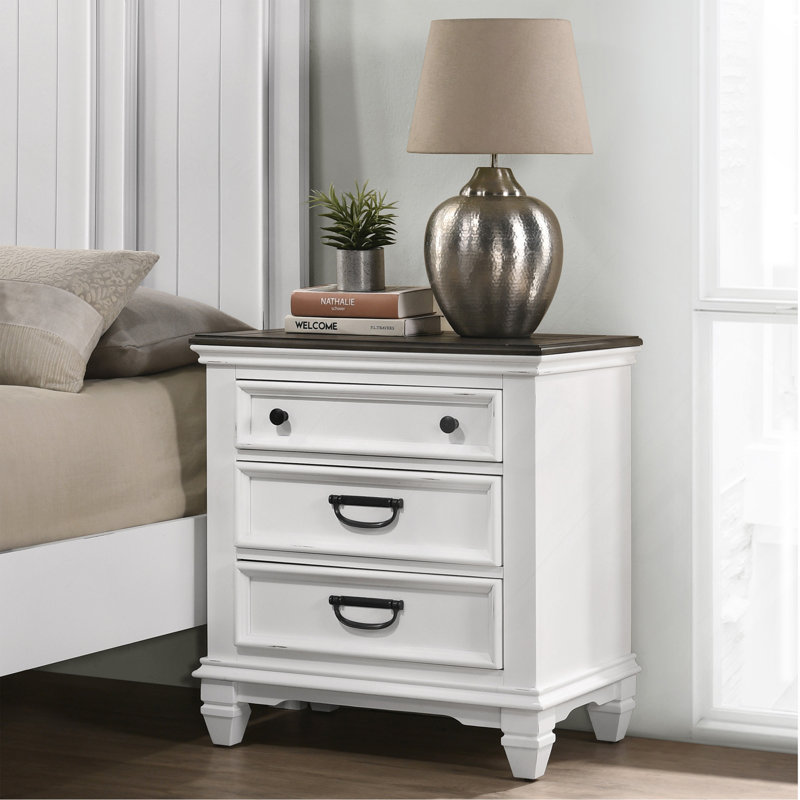 Wood 3-Drawer Nightstand