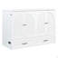 Lit escamotable double avec grands tiroirs, blanc