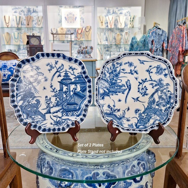 Set of 2 Hand Painted Decorative Plates