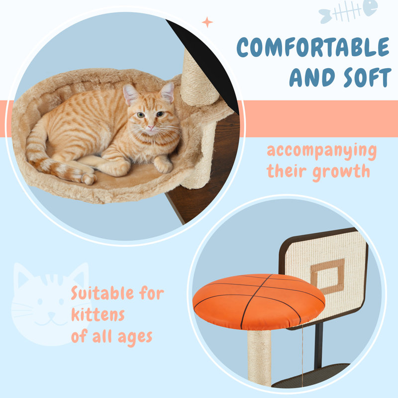 50" Cat Tree, Cat Litter Box Enclosure, 2-in-1 Cat Tower, Cat Condo With Scratching Posts For Indoor Cats, Black