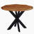 Round Solid Wood Top Metal Base Dining Table