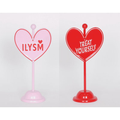 Décoration de table rouge, rose et blanc pour la Saint-Valentin, 6,75 po