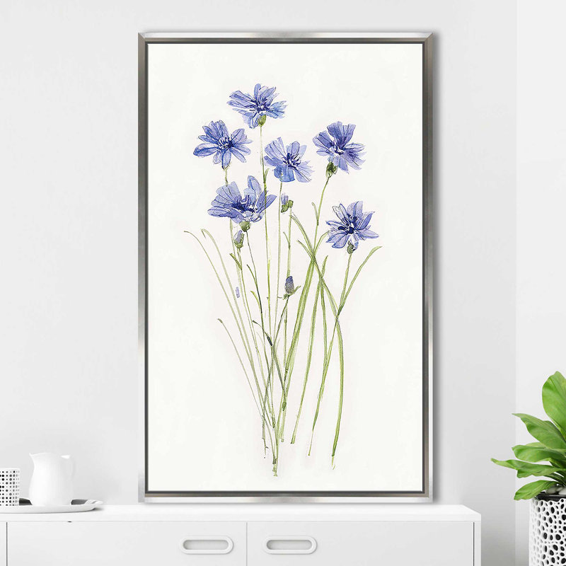 Dicat botanique par Sally Swatland - Peinture, Cadre flottant argent, H 43,5 po x l 27,5 po x P 2 po