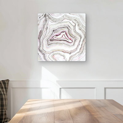 Geode - Beige Spiritual Metal Print for Home Decor | Unique Art