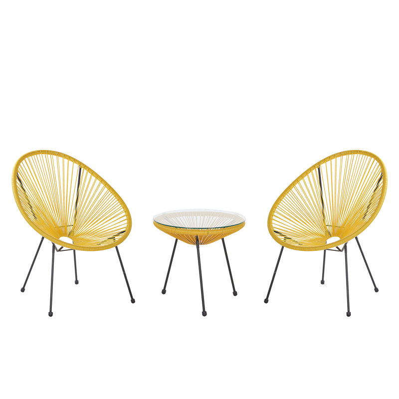 Broseley 2 Seater Bistro Set, Yellow