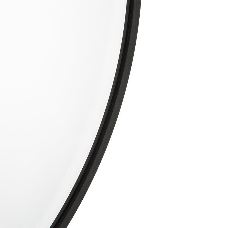 Letendre Metal Flat Wall Mirror, Black